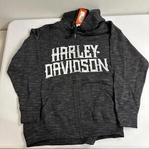 Harley Davidson Hoodie Mens Medium Gray Aztec Eagle Mexico Y2K Full Zip